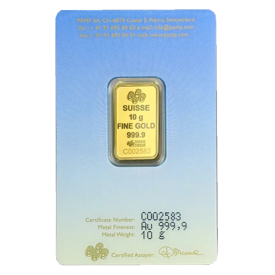 10g Suisse Fine Gold Bar