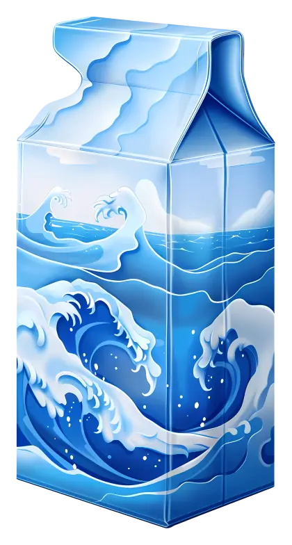 Ocean Waves on Milk Carton