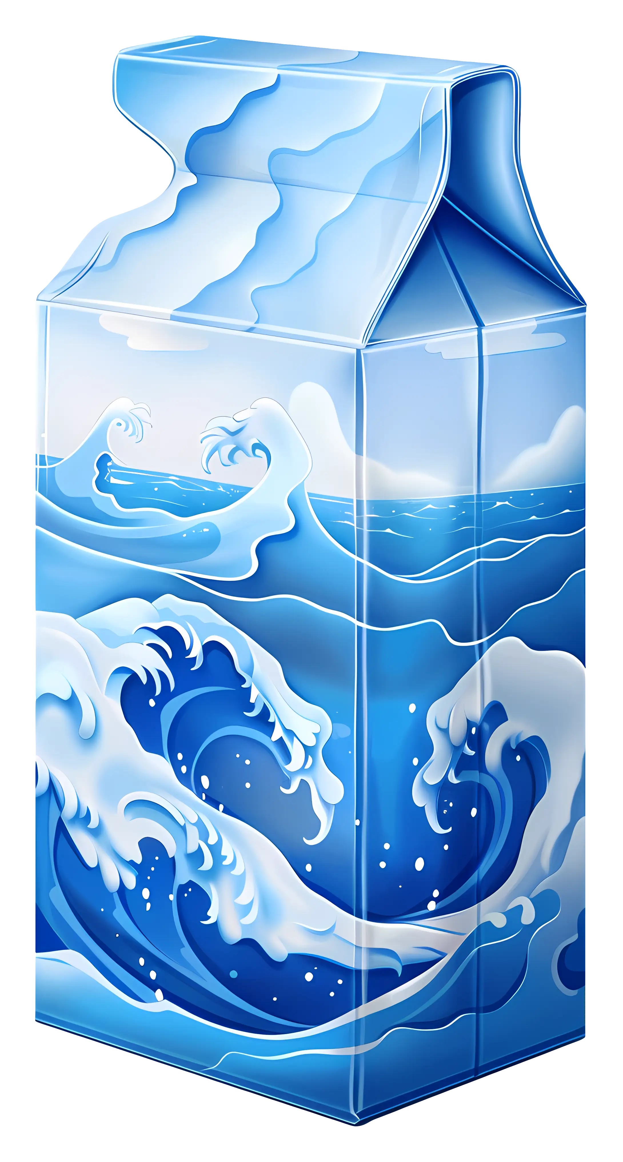 Ocean Waves on Milk Carton