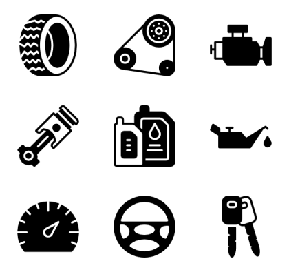 Set of Car Parts Icons