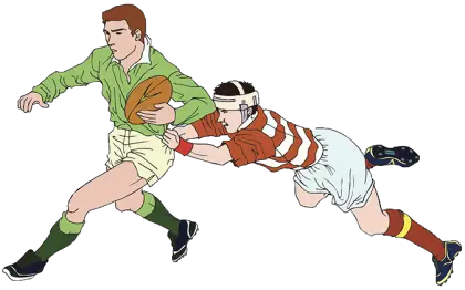 Rugby Players in Action
