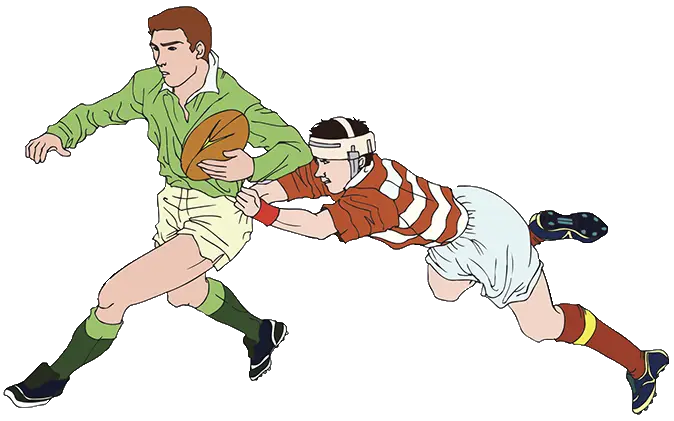 Rugby Players in Action