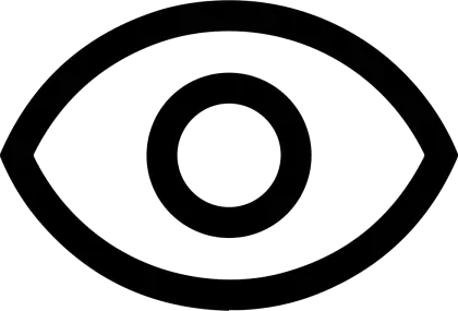 Simple Eye Symbol Icon in Black and White