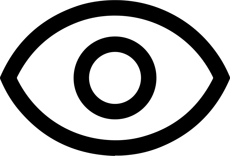 Simple Eye Symbol Icon in Black and White