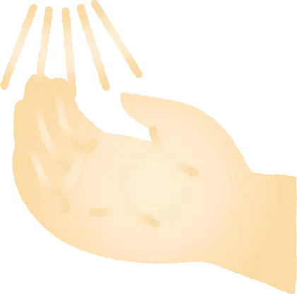 Hands in Prayer with Radiating Light