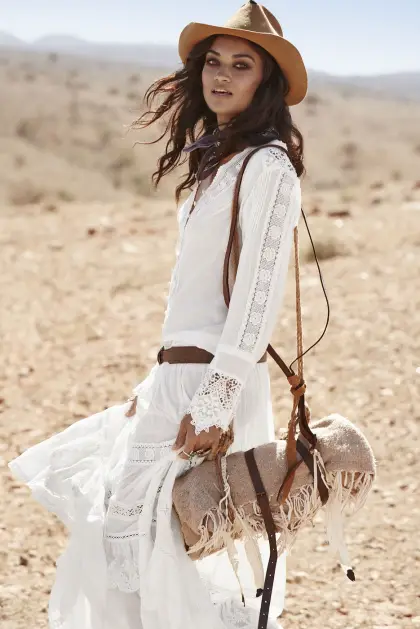Fashionable Woman in Desert
