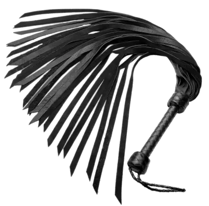 Black Leather Whip with Multiple Strips