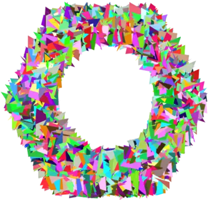 Abstract Colorful Geometric Wreath Illustration