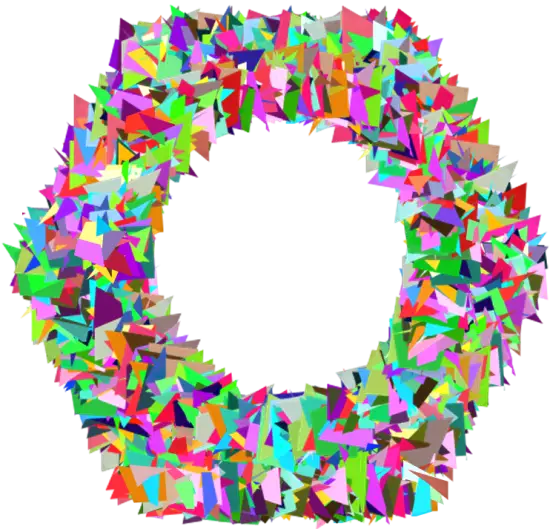 Abstract Colorful Geometric Wreath Illustration