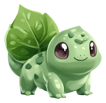 Adorable Bulbasaur with Leafy Back