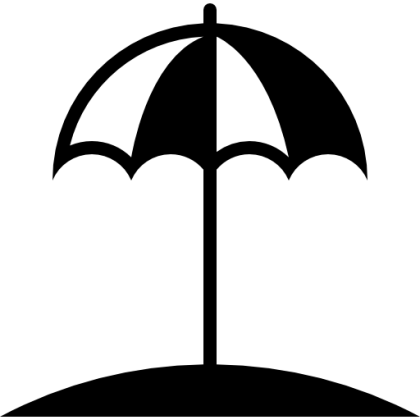 Black Beach Umbrella Icon