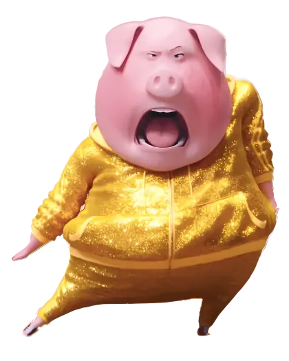 Dancing Pig in Gold Suit