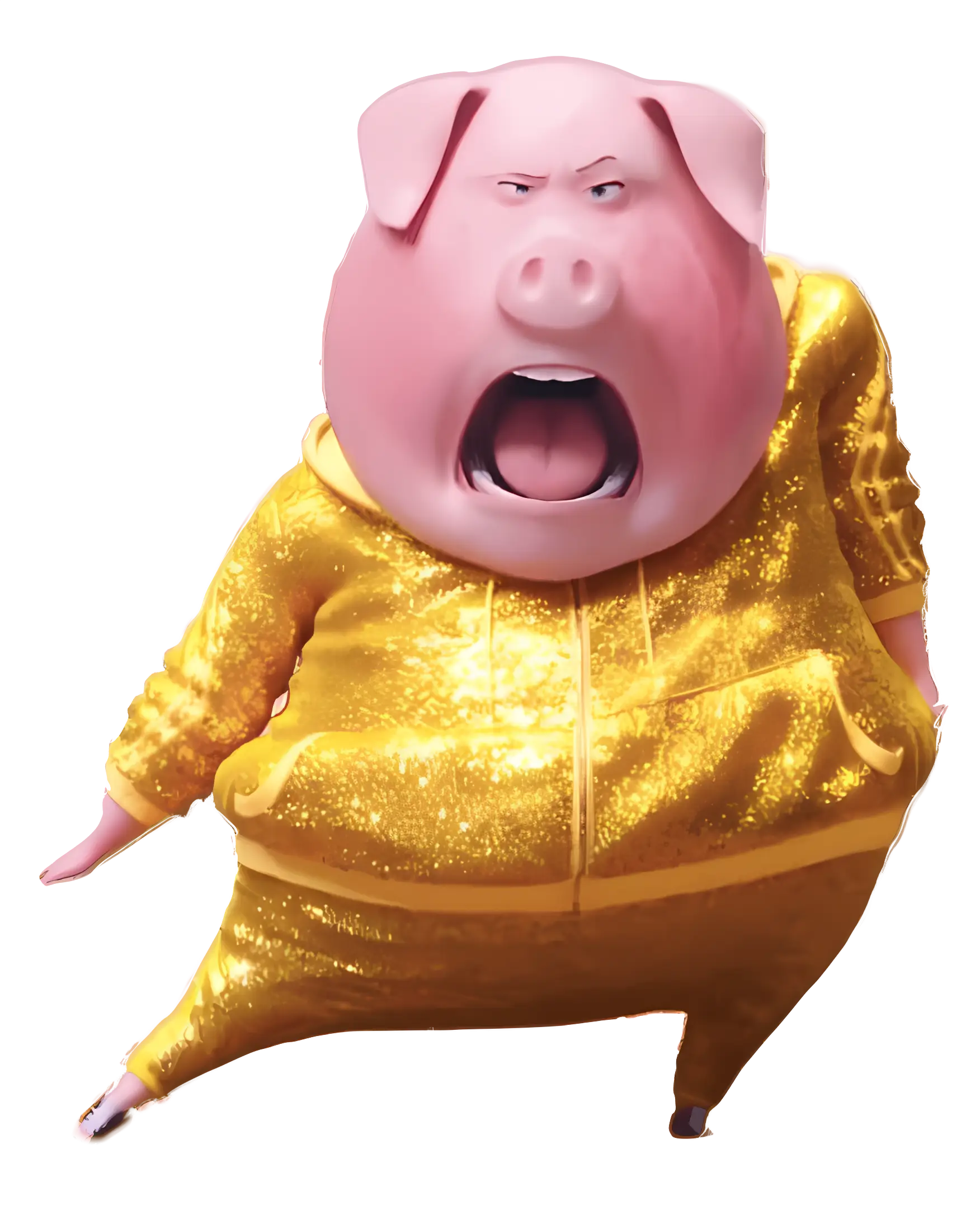 Dancing Pig in Gold Suit