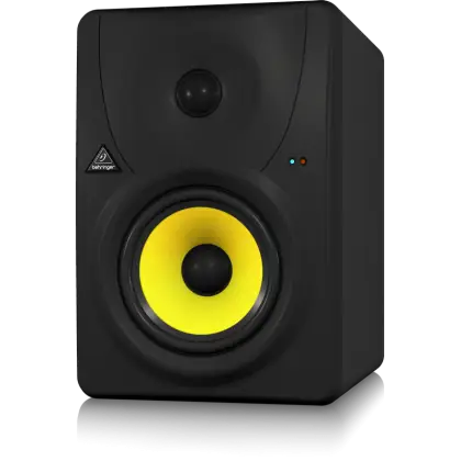 Black Speaker with Vibrant Yellow Cone
