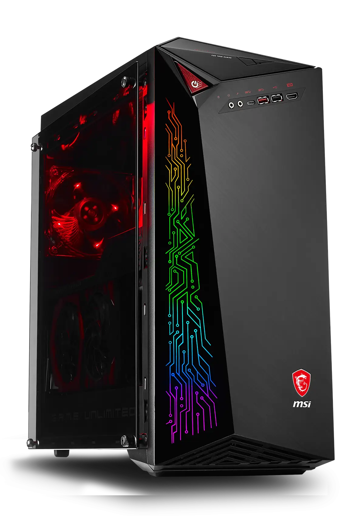 Gaming Desktop Computer with Vibrant RGB Lighting