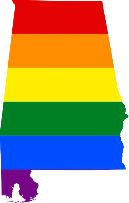 Alabama Pride Flag in Rainbow Colors