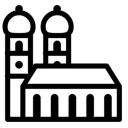 Black Outline Cathedral Building