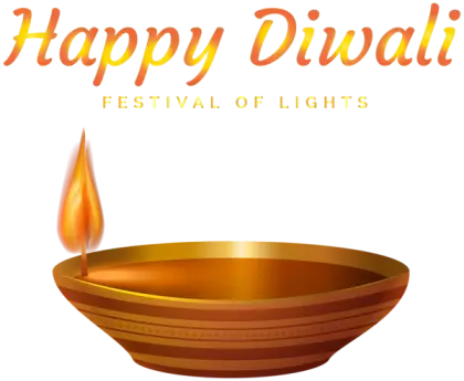 Happy Diwali Lamp with Flame