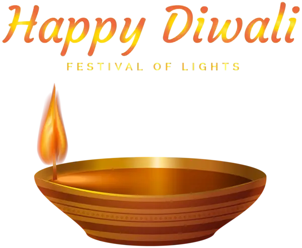 Happy Diwali Lamp with Flame