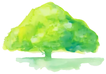 Watercolor Green Tree