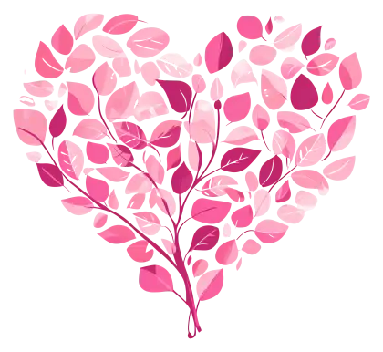 Heart Shape Made of Pink Leaves