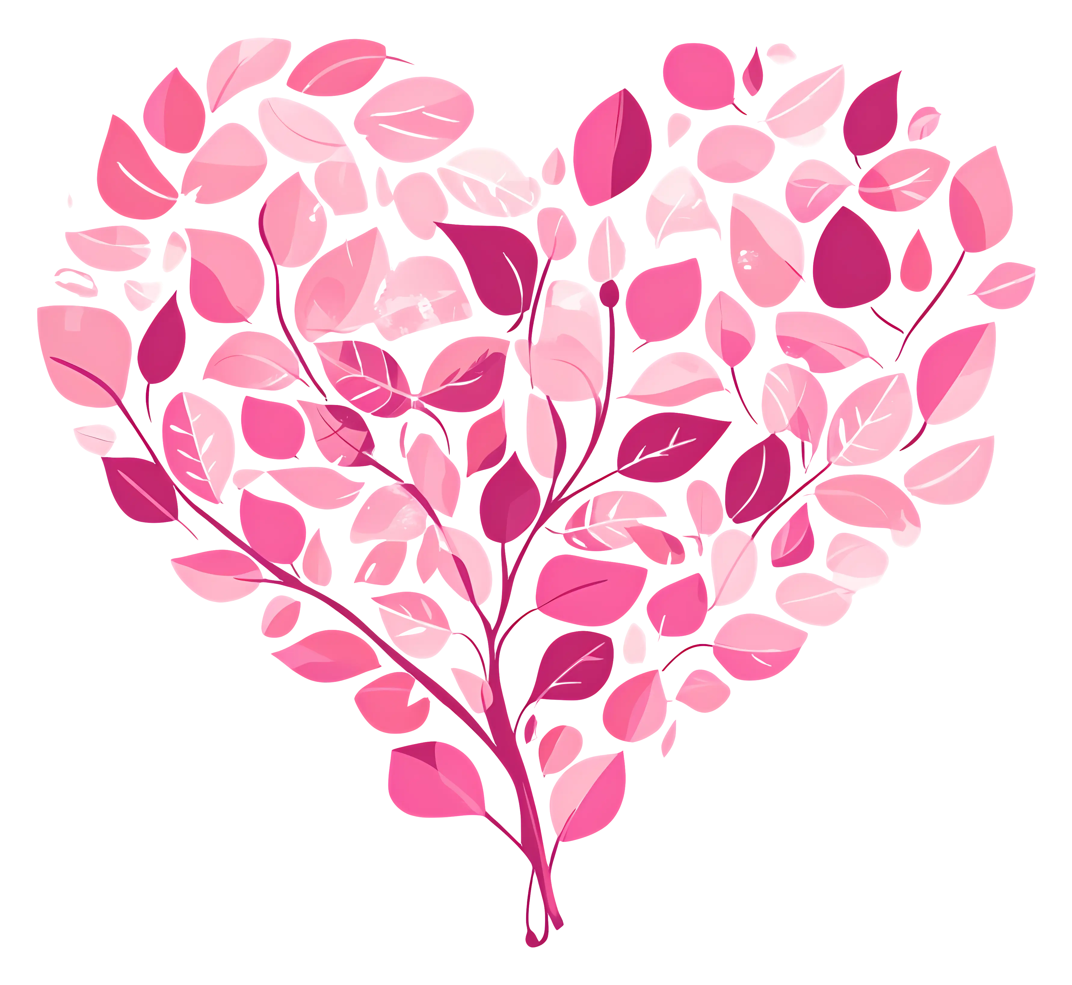 Heart Shape Made of Pink Leaves
