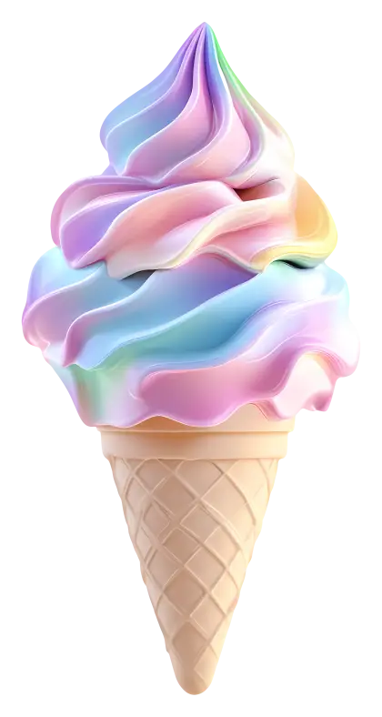 Swirled Ice Cream Cone