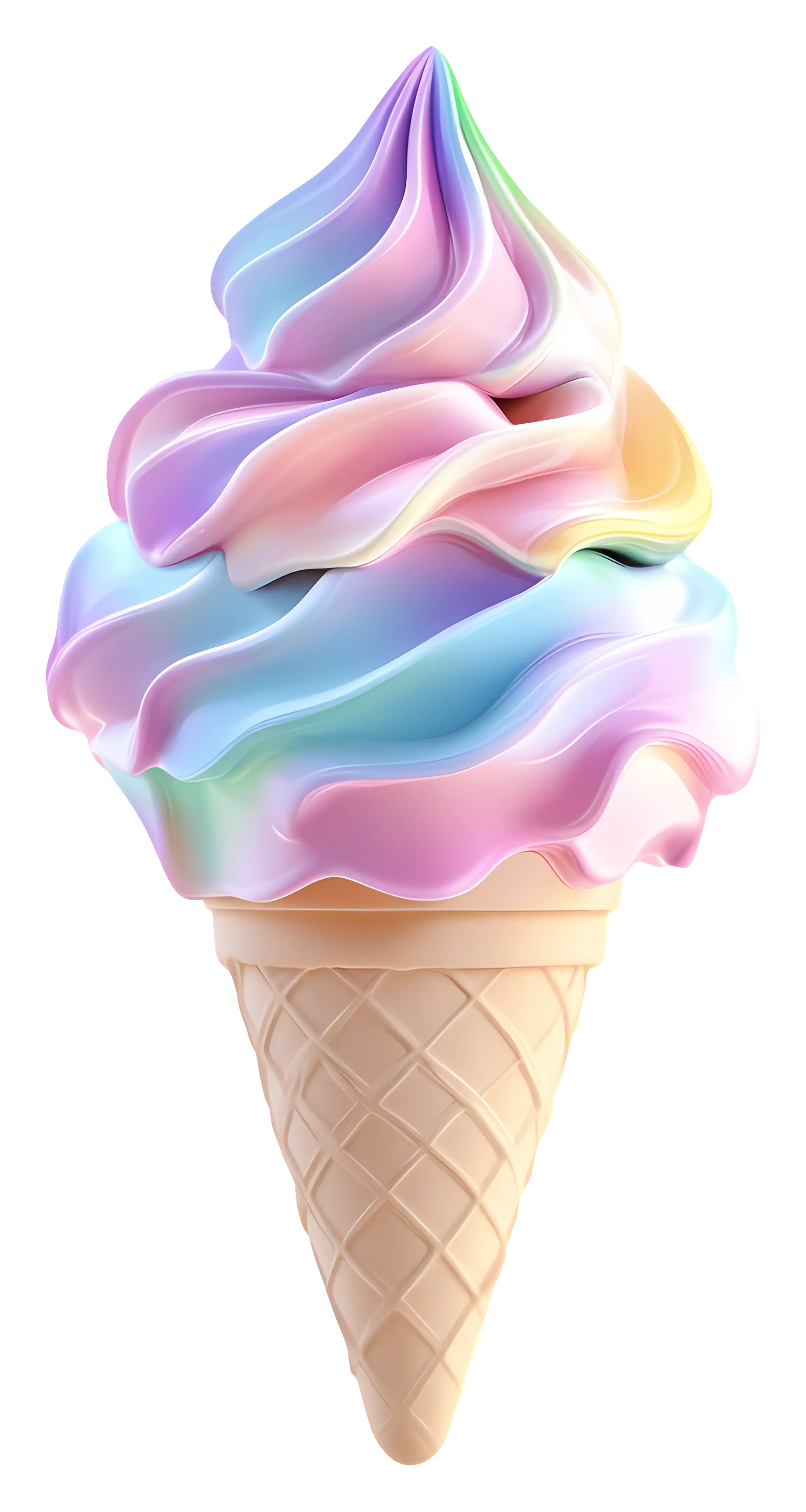 Swirled Ice Cream Cone