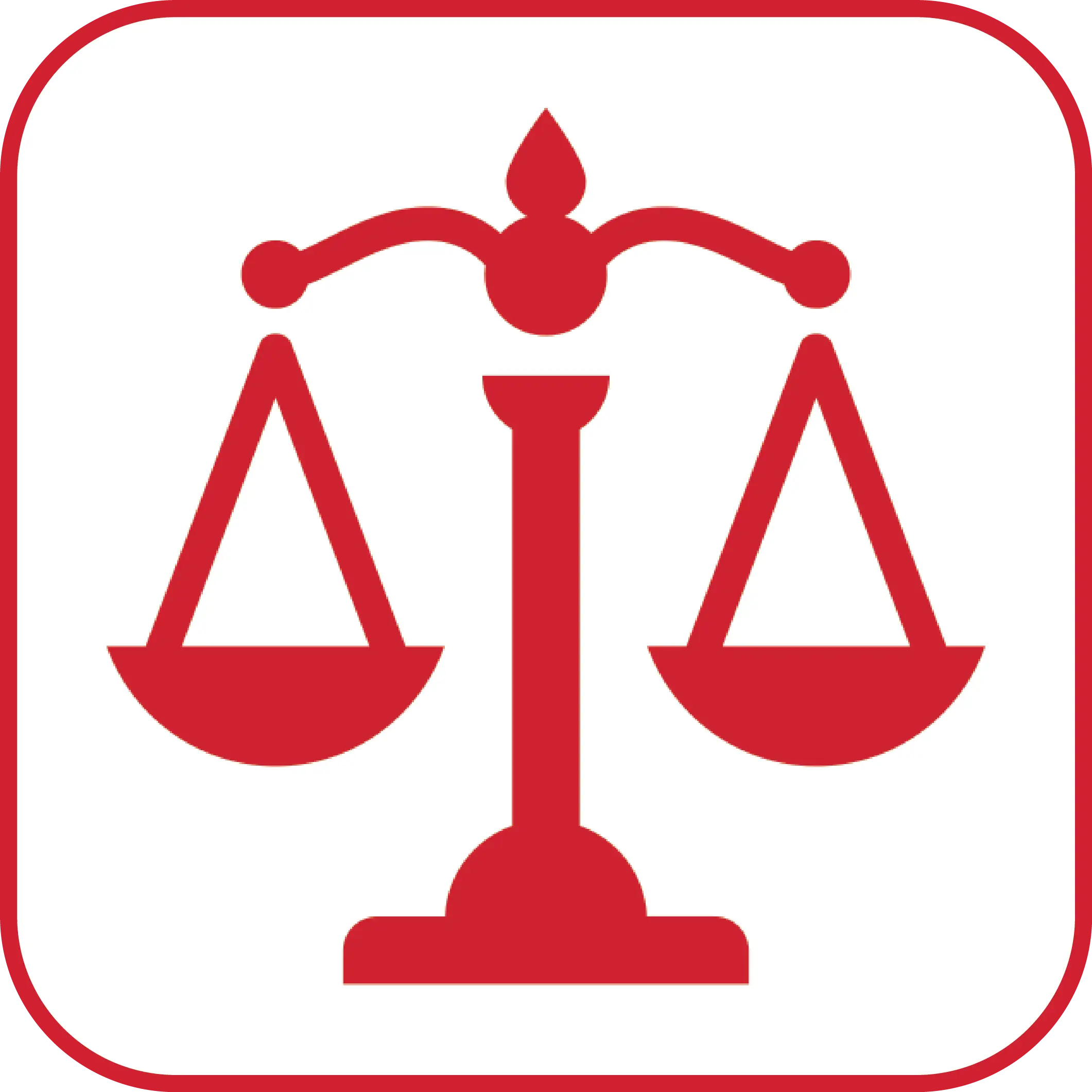 Red Balance Scale Symbol of Justice