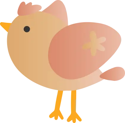 Cartoon Bird Illustration in Warm Tones
