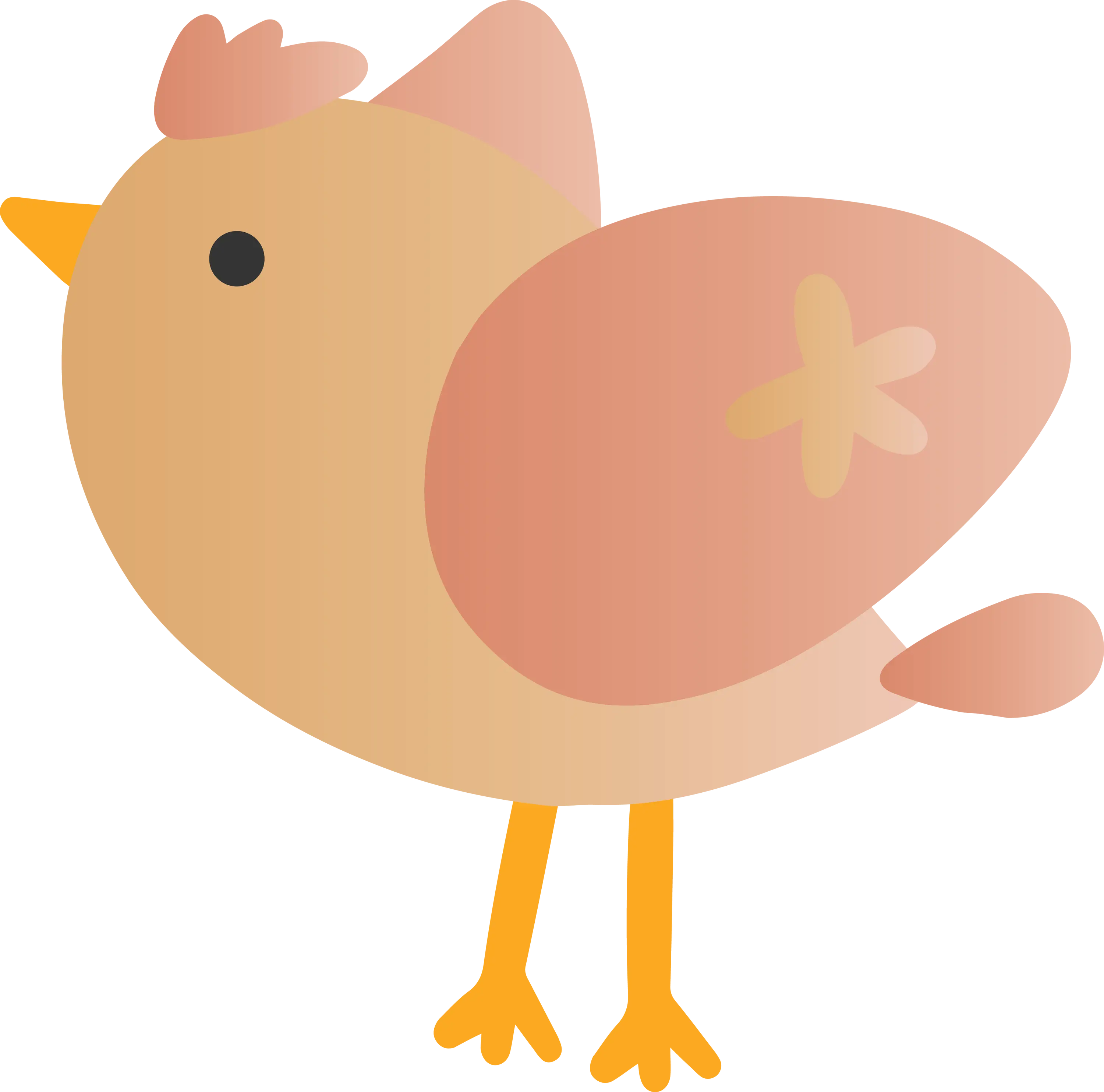 Cartoon Bird Illustration in Warm Tones