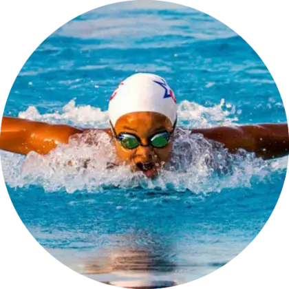 Swimmer in Action in the Pool