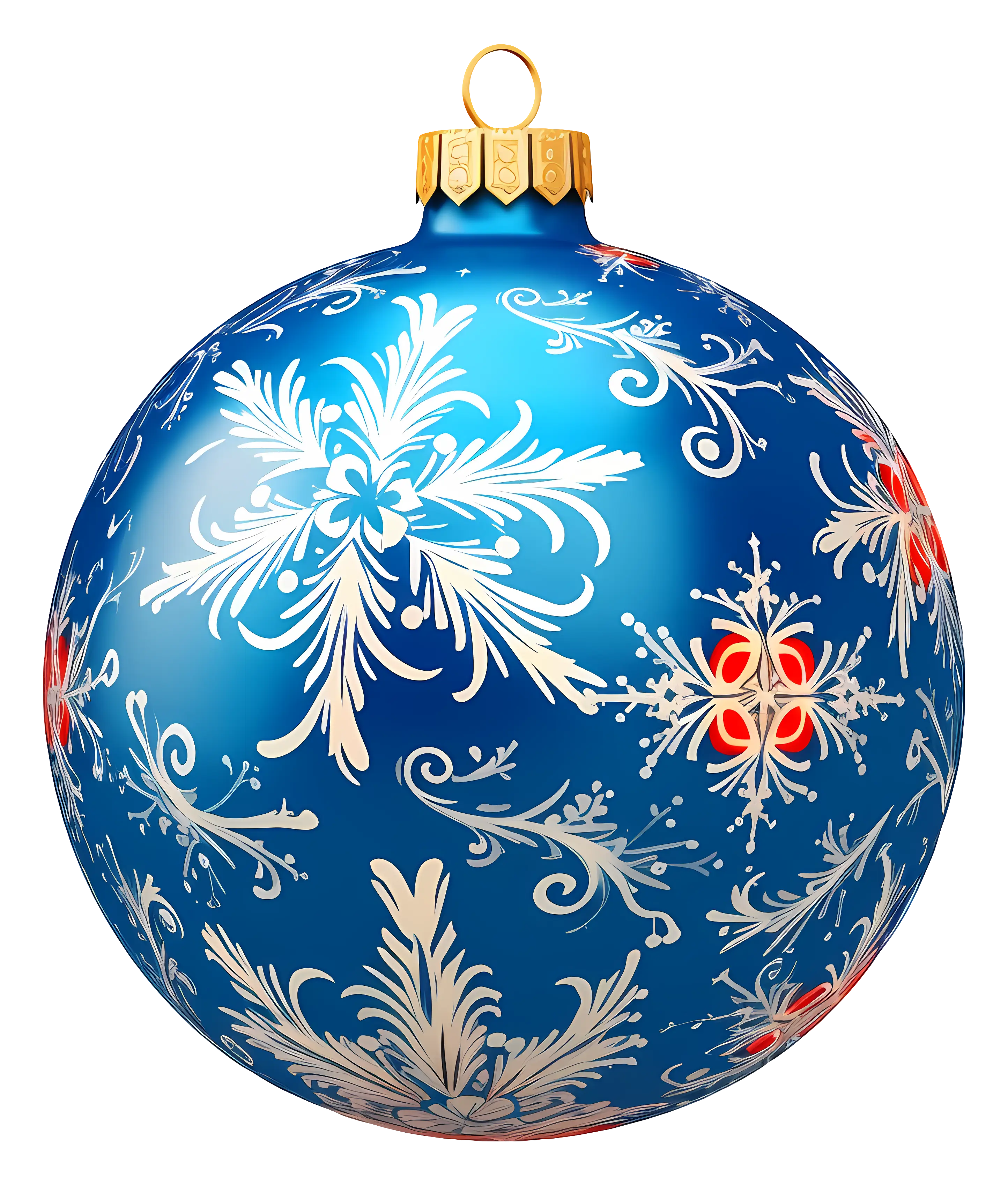 Beautiful Blue Christmas Ornament with Floral Design