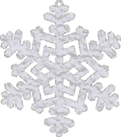 White Glittered Snowflake Decoration