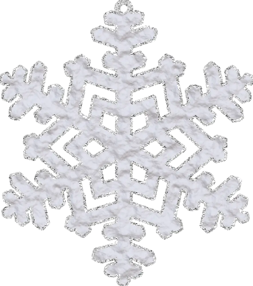 White Glittered Snowflake Decoration