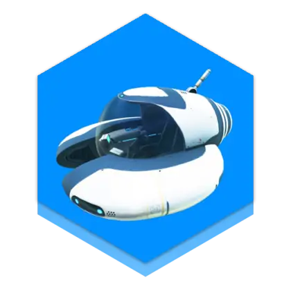 Futuristic Vehicle on Blue Background