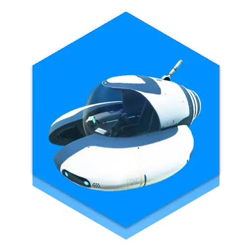 Futuristic Vehicle on Blue Background