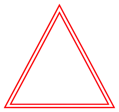Red Geometric Triangle Outline