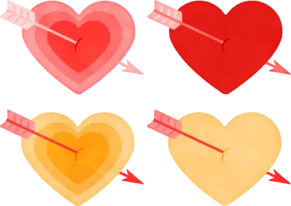 Hearts with Arrows for Valentine&#039;s Day