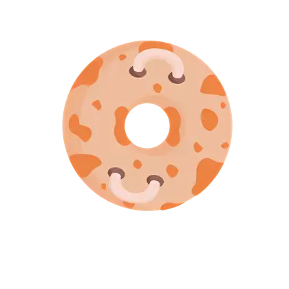 Smiling Cartoon Donut with Fun Design