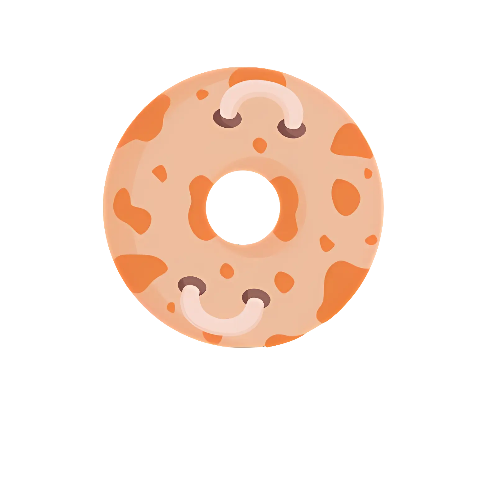 Smiling Cartoon Donut with Fun Design