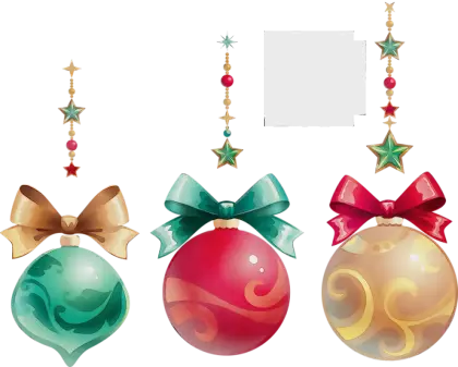 Colorful Christmas Ornaments with Bows