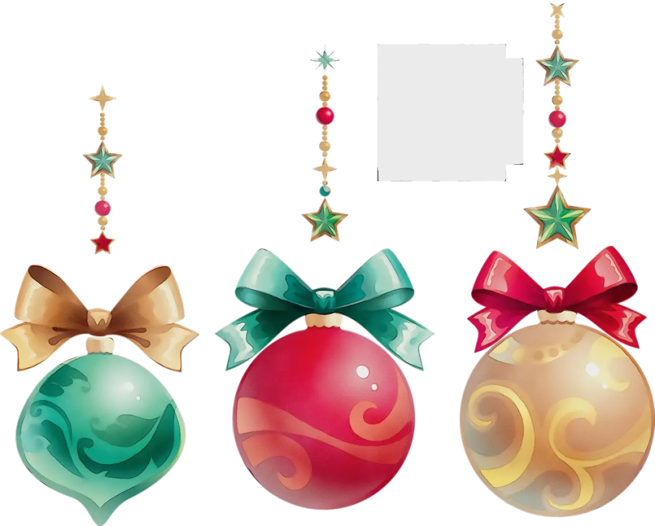 Colorful Christmas Ornaments with Bows