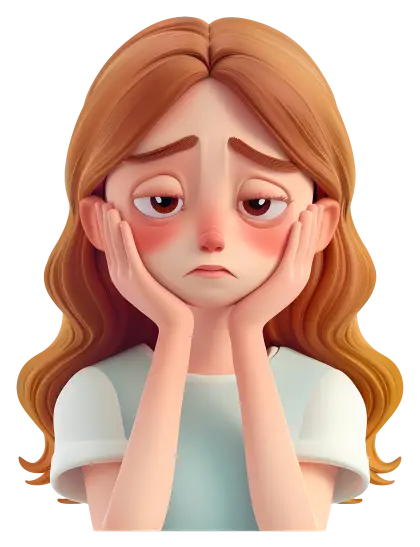 Illustration of Sad Girl Feeling Down