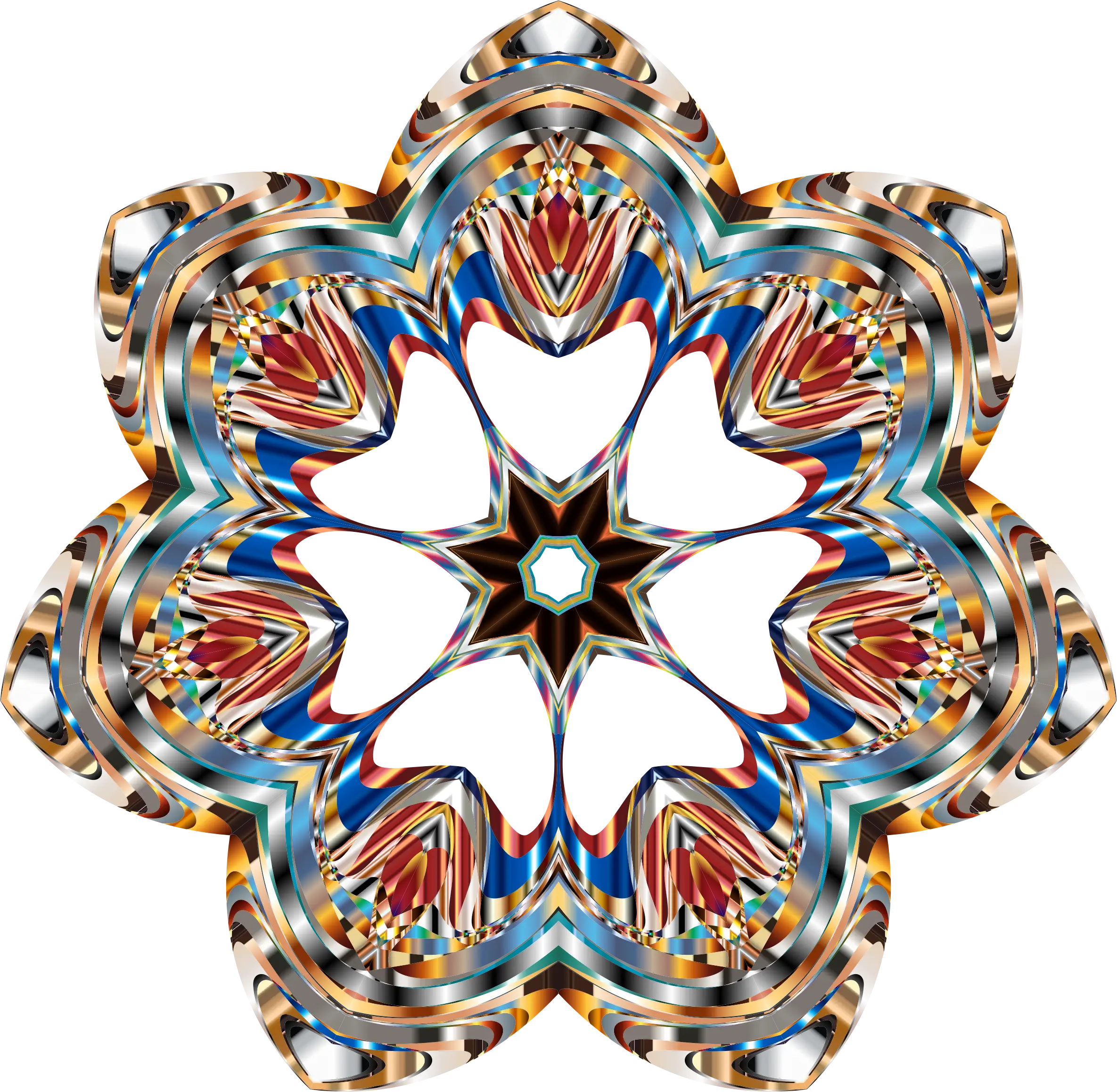 Intricate Colorful Star Pattern with Symmetry