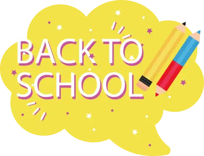 Back to School Banner with Stationery Icons