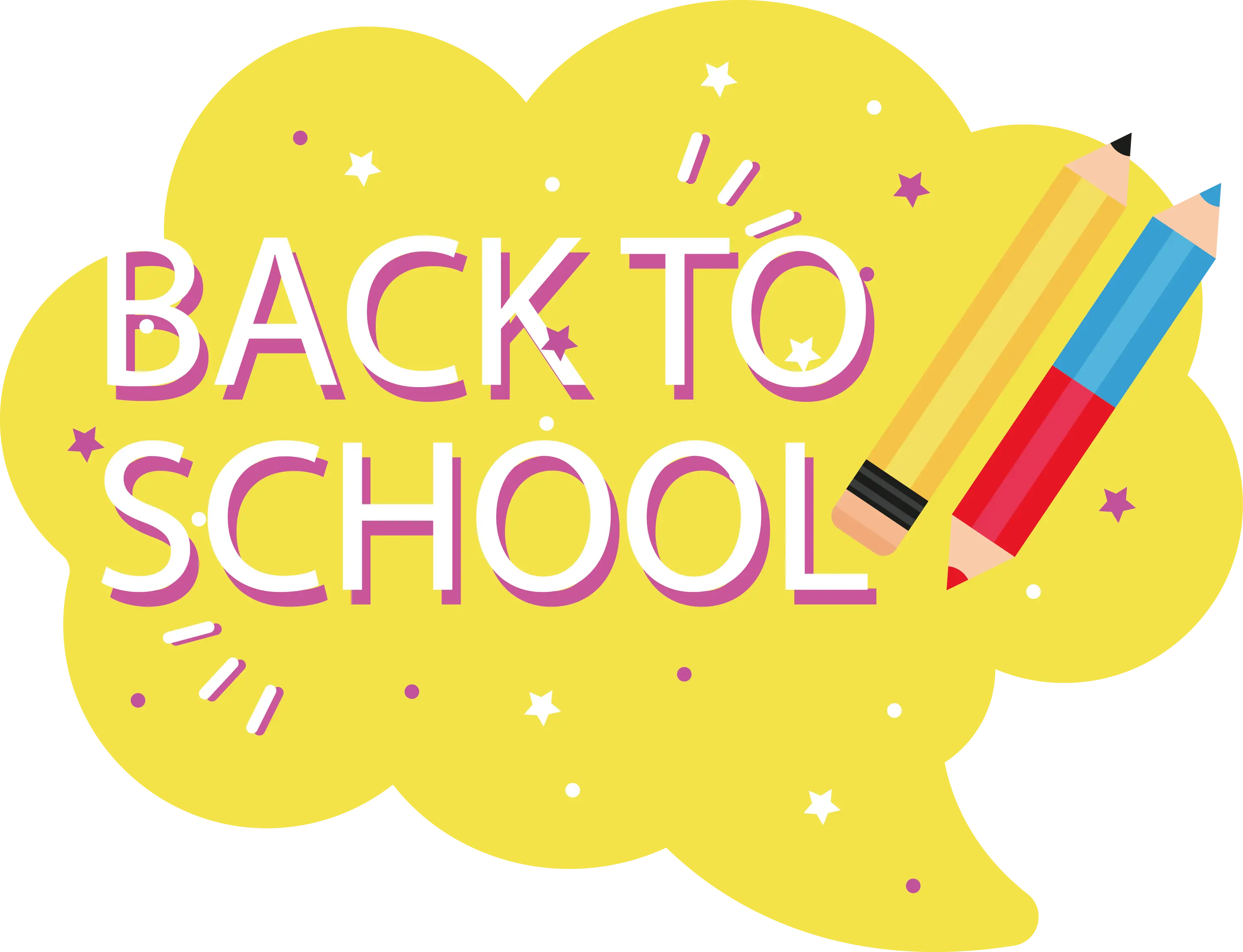 Back to School Banner with Stationery Icons