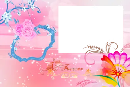 Beautiful Floral Frame with Pink Background