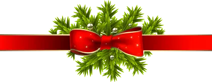 Festive Red Bow with Evergreen Decor