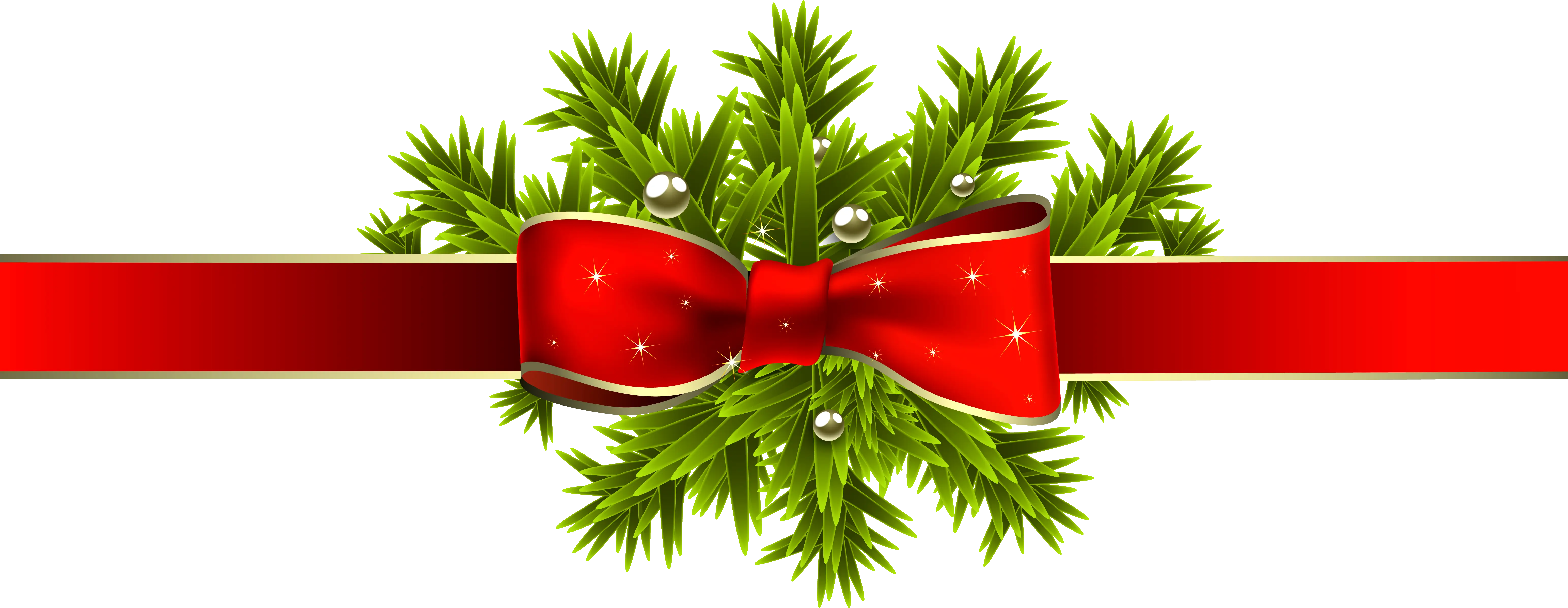 Festive Red Bow with Evergreen Decor